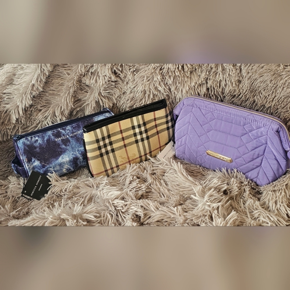 3 piece Cosmetic pouch bundle.